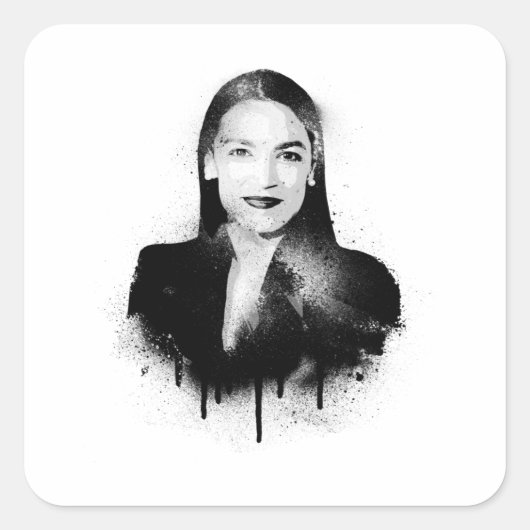 AOC Graffiti-Kunst Quadratischer Aufkleber (Vorderseite)