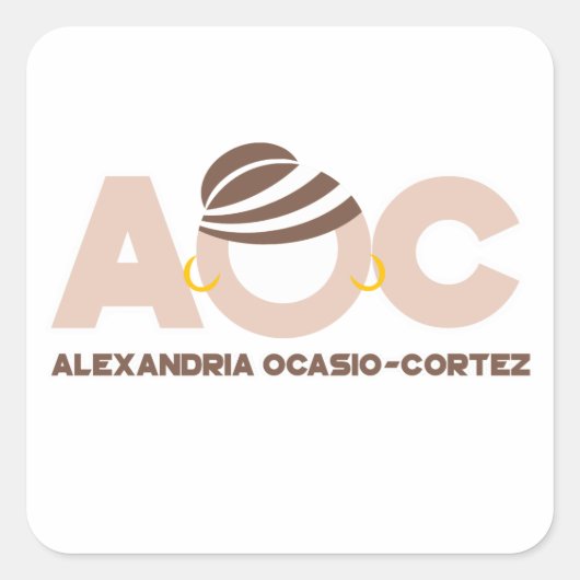 AOC HOFFNUNG QUADRATISCHER AUFKLEBER (Vorderseite)