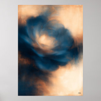 Aoi Bara Blaue Rose Atmosphärische Abstraktion Poster