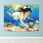 "Aoi of the Deep" - Ein Ozeanportrait Leinwanddruck (Insitu (Holzboden))