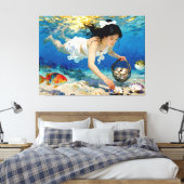 "Aoi of the Deep" - Ein Ozeanportrait Leinwanddruck (Insitu (Schlafzimmer))