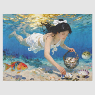 "Aoi of the Deep" - Ein Ozeanportrait Seidenpapier