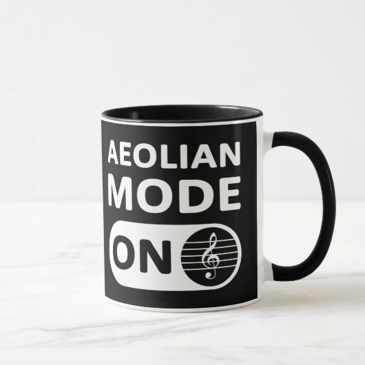 Äolischer Musikmodus Ein - Tasse (Rechts)