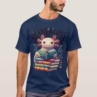 Aolotl Bücher Lesesalotl Lesen Bücherwurm Jungen M T-Shirt