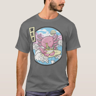Aolotl Eating Ramen Japan Waves Anime Damwave Ka T-Shirt