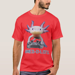 Aolotl Fish Playing Video Game WhiteAolotl Lizard T-Shirt