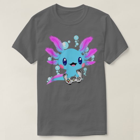 Aolotl Fish Playing Video Games Lizard  T-Shirt (Design vorne)