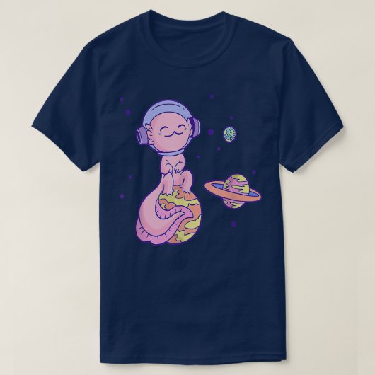 Aolotl Kawaii Space Galay Planets Aolotl Astronaut T-Shirt (Design vorne)