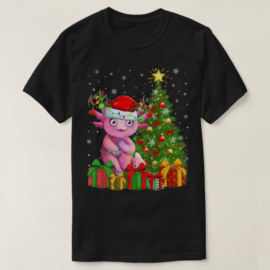 Aolotl Lighting Xmas Tree Weihnachtsmannmütze Aolo T-Shirt (Design vorne)