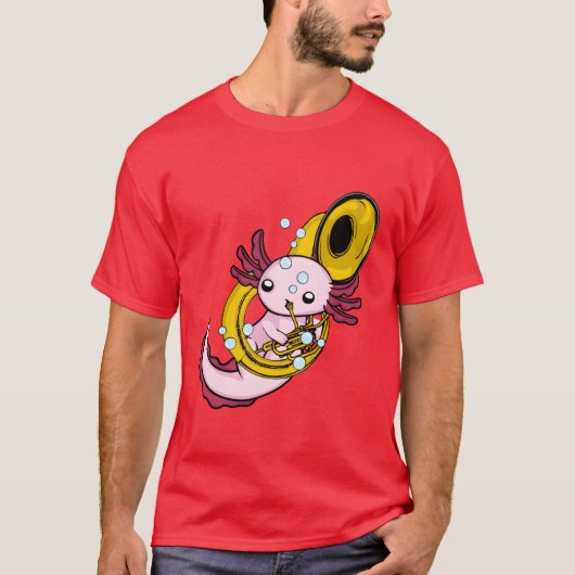 Aolotl Playing Sousaphone Marching Band retro T-Shirt (Vorderseite)