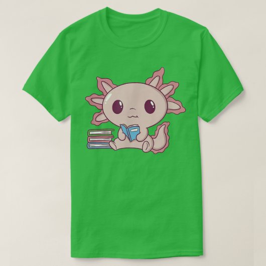 Aolotl Reading Book School Aolotls Kawaii Read Boo T-Shirt (Design vorne)