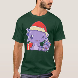 Aolotl Weihnachtsmannmütze Xmas Lights Niedlich Ka T-Shirt