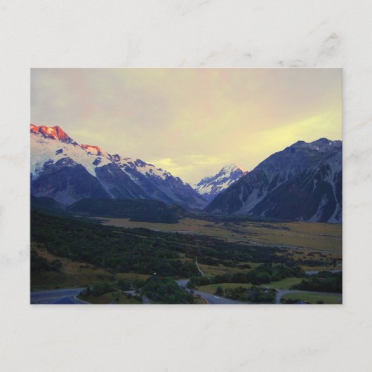 Aoraki Mount Cook bei Sunrise, NZ Postkarte (Vorderseite)
