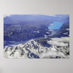 Aoraki Mount Cook und Lake Pukaki, Neuseeland Poster