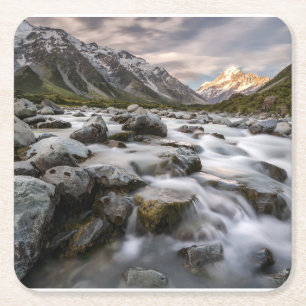 Aoraki Mt. Koch-Nationalpark Neuseeland Rechteckiger Pappuntersetzer