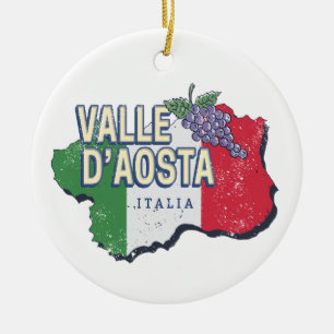 Aosta Valley Italien Region Karte Vintag Souvenir Keramik Ornament