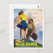 Aosta Valley Italien Vintage Reise Postkarte (Vorne/Hinten)