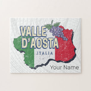 Aostatal Italien Regionskarte Vintage-Souvenir Puzzle