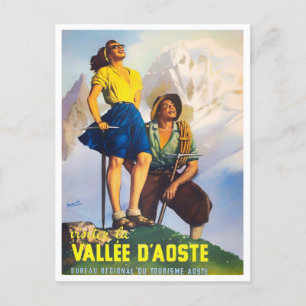 Aostatal Italien Reisen im Vintage-Stil Postkarte