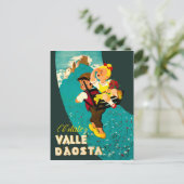 Aostatal, Junge und Mädchen wandern auf dem Berg Postkarte (Stehend Vorderseite)