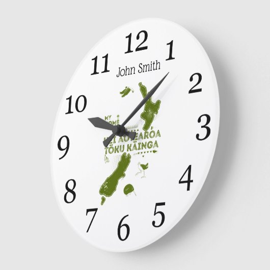 Aotearoa is my home große wanduhr (Winkel)