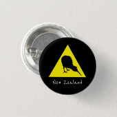 Aotearoa & Kiwi Bird, Neuseeland Button (Vorne & Hinten)