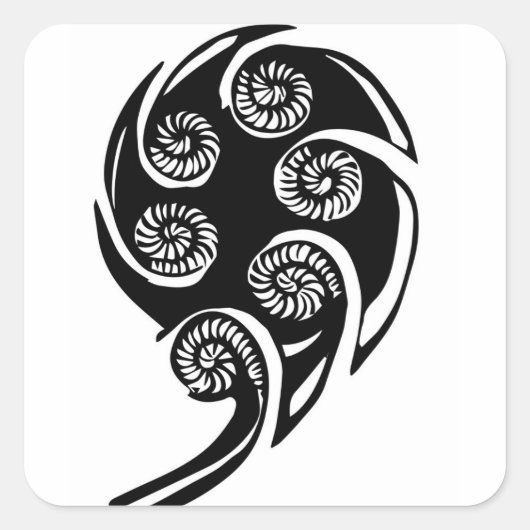 aotearoa koru design quadratischer aufkleber (Vorderseite)