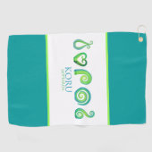 Aotearoa Koru Traditionelle Insel Stil Grün Golfhandtuch (Horizontal)