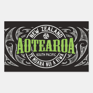 Aotearoa Lifer Moko Rechteckiger Aufkleber