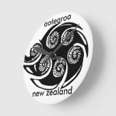 aotearoa neues Zealand Koru-Design Runde Wanduhr (Winkel)