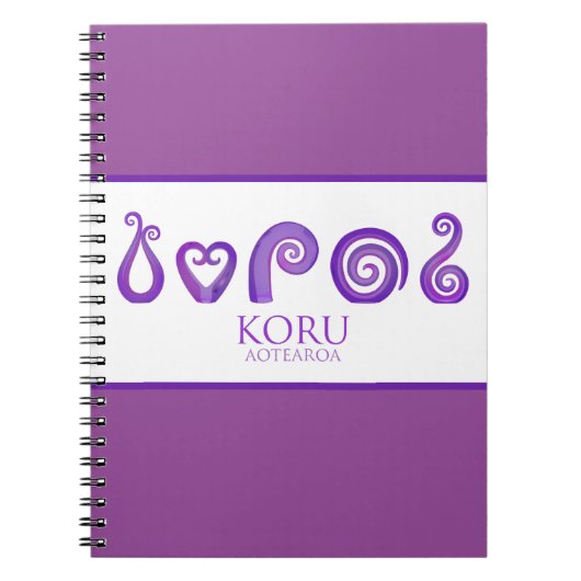 Aotearoa Neuseeland Koru - lila Notizblock (Vorderseite)