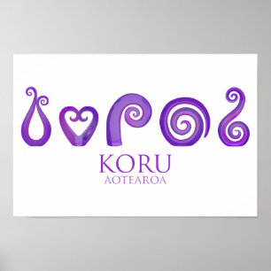 Aotearoa Neuseeland Koru - lila Poster