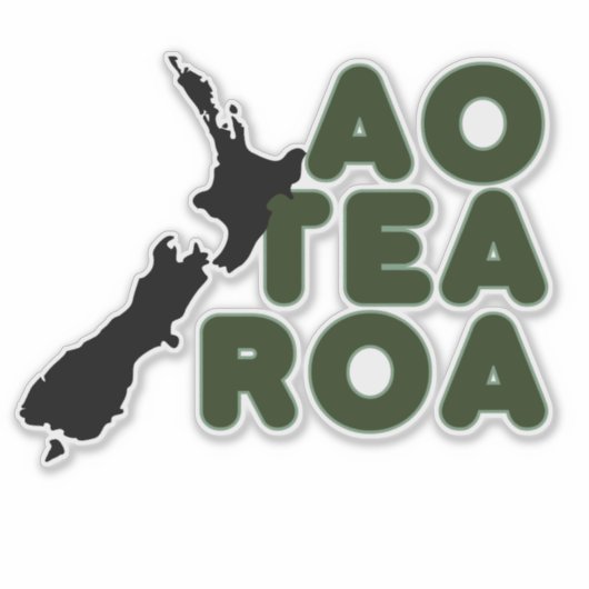 AOTEAROA NEUSEELAND LAND MAORI AUFKLEBER (Vorderseite)