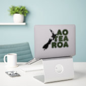 AOTEAROA NEUSEELAND LAND MAORI AUFKLEBER (Laptop auf Schreibtisch)