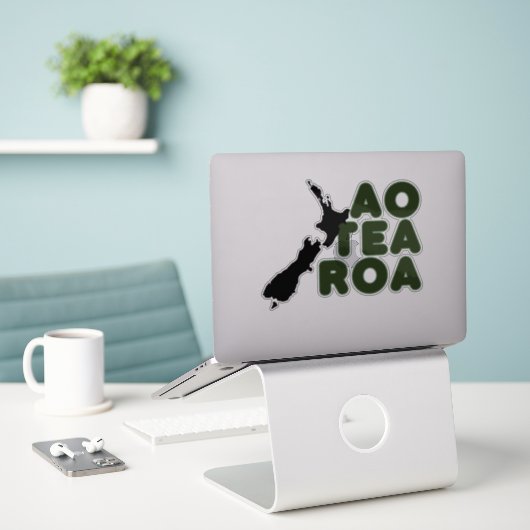 AOTEAROA NEUSEELAND LAND MAORI AUFKLEBER (Laptop auf Schreibtisch)