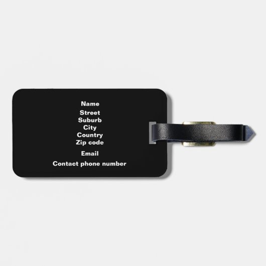 AOTEAROA NEUSEELAND LAND MAP KIWI NZ BLACK GEPÄCKANHÄNGER (Rückseite horizontal)