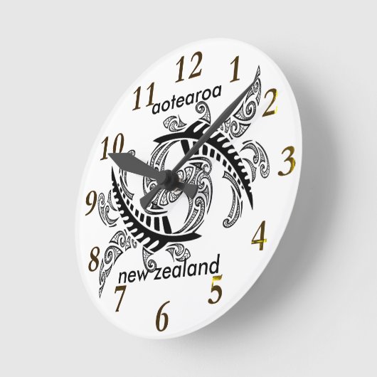 aotearoa new zealand Fern Runde Wanduhr (Winkel)
