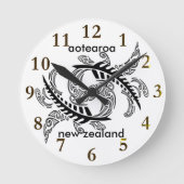 aotearoa new zealand  Fern Runde Wanduhr (Vorderseite)