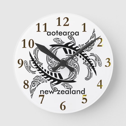 aotearoa new zealand  Fern Runde Wanduhr (Vorderseite)