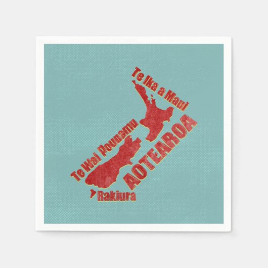 Aotearoa New Zealand Karte Serviette (Vorderseite)