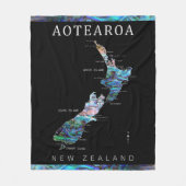 AOTEAROA NEW ZEALAND MAP PAUA DURCH BLANKET FLEECEDECKE (Vorderseite)