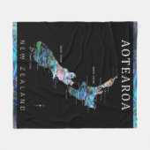 AOTEAROA NEW ZEALAND MAP PAUA DURCH BLANKET FLEECEDECKE (Vorderseite (Horizontal))