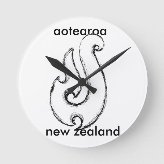 aotearoa new zealand runde wanduhr (Vorderseite)