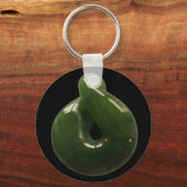Aotearoa NZ Greenstone Pounamu Drehung Geschenk Sc Schlüsselanhänger (Vorderseite)