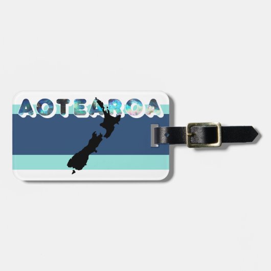 AOTEAROA NZ PAUA BLAUE GREEN NEW ZEALAND KIWI MAOR GEPÄCKANHÄNGER (Vorderseite horizontal)