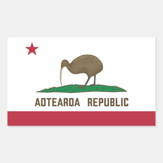 Aotearoa Republik Kiwi Flagge Neuseeland Rechteckiger Aufkleber (Vorderseite)