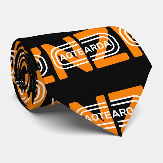 Aotearoa Text Art Modern Krawatte (Gerollt)