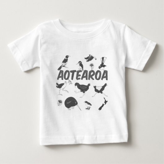 Aotearoa-Vögel NZ Baby T-shirt (Vorderseite)