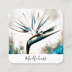 *~* AP10 Paradiesvogelblume QR Aquarell Quadratische Visitenkarte