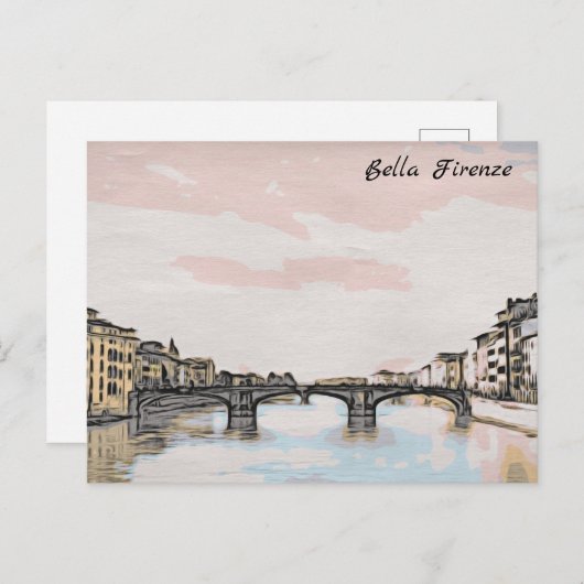 ** AP12 Bridge Firenze Florence Italien Postkarte (Vorne/Hinten)